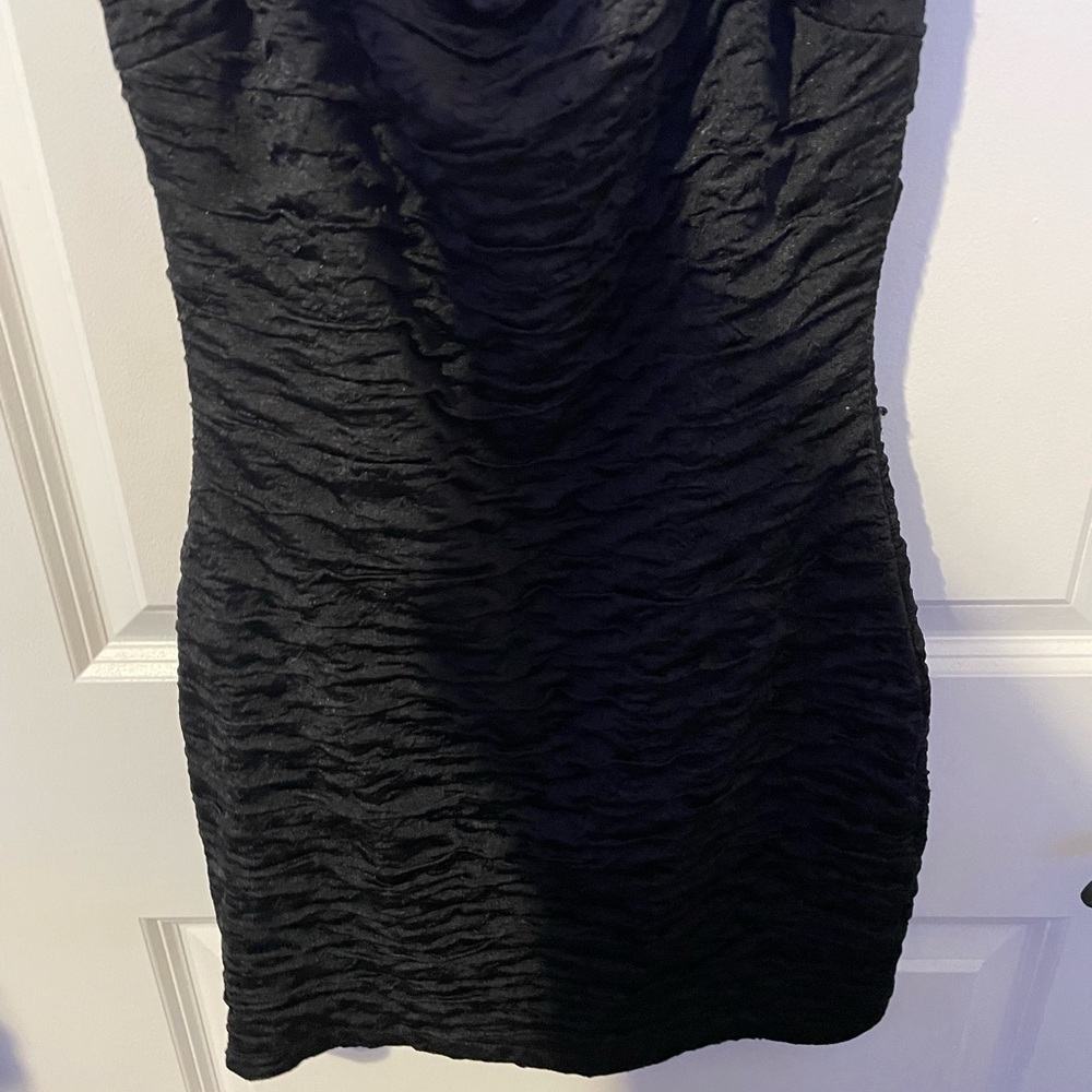 Elegant Black Textured Dress